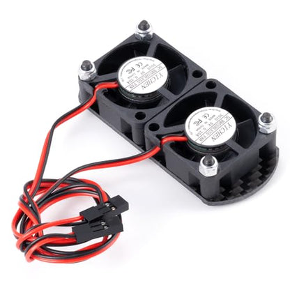 MORLORDY 30x30mm RC Cooling Fans Dual Mount and 2Pcs Cooling Fans Heatsink Kit for Arrma 1/8 3S Vendetta Infraction Big Rock Upgrade Parts(Plastic Fan)