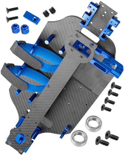 RC Upgrades Parts for 1/10 F0rd F15O Rapt0r R 101076-4,RC Carbon Fibre Chassis Protect Armor Skid Plate Guard Hops Up,Navy Blue - color: Navy Blue（for 1/10）