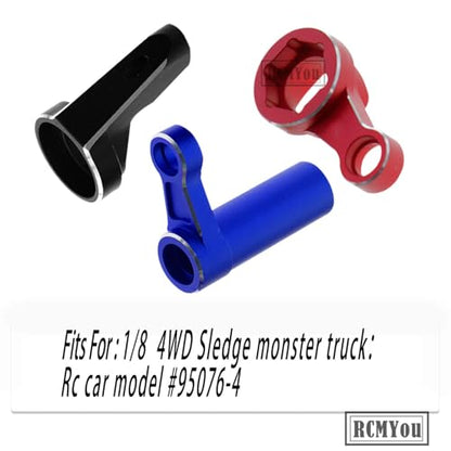 RC Servo Saver Steering Upgrades Parts for 1/8 Sledge 4WD, Servo Saver Servo Horn Steering Hops up Set for Aluminum Sledge 4WD Monster Truck #95076-4,Replace #9545,Black - color: Black