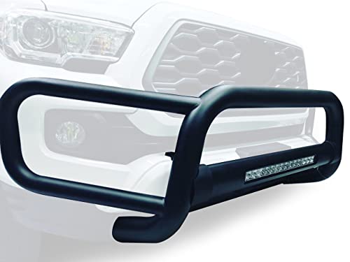 Black Horse - MODULAR BEACON FRONT RUNNER Bumper Guard With 20” LED Lights Textured Black Compatible with 2005-2021 Nissan Frontier-BFRN10