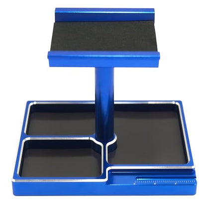 Aluminum Alloy RC Car Work Stand Repair Workstation with Screw Base for 1/18 Scale TRX4M 1/24 Scale SCX24 RC Crawler Car(Blue) - color: Blue