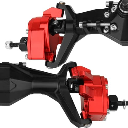 Full CNC Machined F9 Offset Portal Front Rear Axle with Adjustable Link Mount for 1/10 RC Crawler Capra Gmade R1 Rock Buggy LCG Cheater Rigs 1.9 UTB Shafty (red) - color: Red