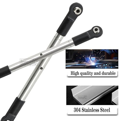 RC Stainless Steel Adjustable Turnbuckles Upgrades Part for 1/10 WideMaxx (#89086-4),45# Steel Adjustable Turnbuckles Camber Links Toe Link,Silver