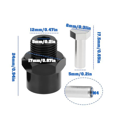 1 Set 12mm to 17mm Wheel Hex Hub Adapter Extension Conversion for 1/10 RC Car Upgrade Parts Black - color: Black