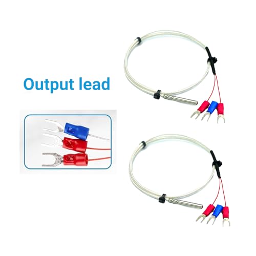 Waterproof PT100 RTD Temperature Sensor Probe 3-Wire Stainless Steel with 0.5 Meter Cable for Arduino DIY,PID Controllers,Process Control (Pack of 2pcs) EK2170