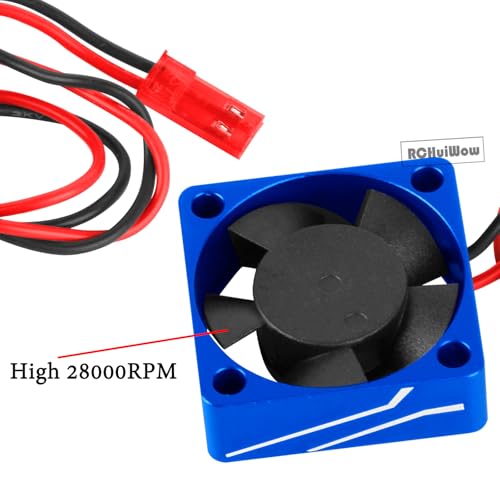 Metal RC 30 * 30MM 28000 RPM Motor Cooling Fan Brushless Motor Heat Sink 4.8-8.4V Upgrades Part for 540 550 F540 3650 3660 Motor for 1/8 1/10 RC Car,Navy Blue