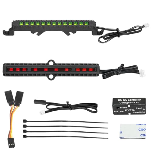 LRFHL 1/16 1/14 RC Light Bar RC LED Light Lamp Kit | for Arrma 1/16 1/14 Mojave Grom 4X4 RTR Brushed Desert Truck, Headlight Taillight Turn Signal Flashing Front and Rear Lights