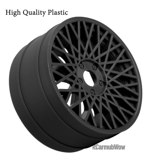 17mm Hex Highway Tires & Plastic Rims for 1/8 Typhon 6S BLX 1/7 Infraction 6S BLX Limitless - On-Road/Drift Upgrade,4pcs,Black