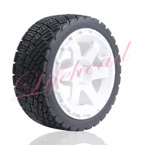 Lifehead 67mm RC On-Road Rally Car Tires and Wheels for 1/10 RC On-Road Touring Drift Car HSP Tamiya XV01 TT01 TT02B HPI Kyosho FAZER MK2 /12mm Hex - color: White a