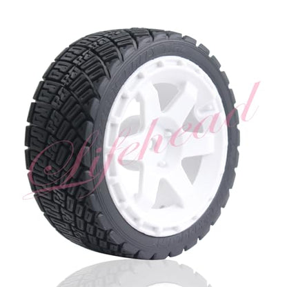 Lifehead 67mm RC On-Road Rally Car Tires and Wheels for 1/10 RC On-Road Touring Drift Car HSP Tamiya XV01 TT01 TT02B HPI Kyosho FAZER MK2 /12mm Hex - color: White a