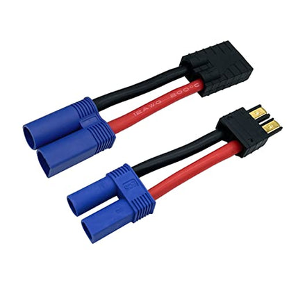 2 Pairs RC LiPo Battery Connector Adapter Compatible with Lipo Battery Plug to EC5 Male Female on ESC Charge - style: Tr to EC5