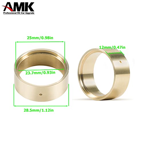 4Pcs SCX24 Brass Wheel Weights 1.0 Beadlock Wheels Bead Lock Rings for 1/24 RC Crawler Car TRX4M Updates 1/18 Scale Accessories