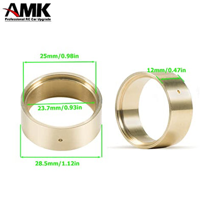 4Pcs SCX24 Brass Wheel Weights 1.0 Beadlock Wheels Bead Lock Rings for 1/24 RC Crawler Car TRX4M Updates 1/18 Scale Accessories