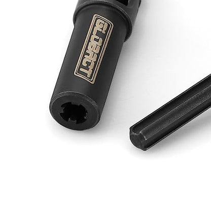 GLOBACT Steel RC Drive Shaft Center DriveShaft for 1/18 TRX4M (Black 2Pcs)