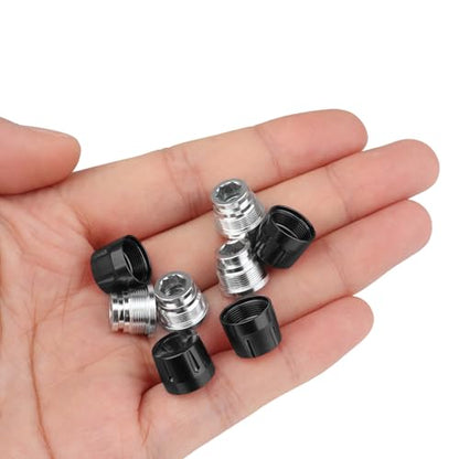 HobbyPark 1.9/2.2 Beadlock Wheel Nuts Locknuts – Aluminum Locking Nuts for 1/10 RC Crawler Car, Fits for TRX4 SCX10 SCX10 II III AXI Capra Redcat Gen8 Gen7 RC4WD & More (Black) - color: Black