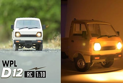 WPL D12 RC Car 1/10 Remote Control Kei Truck RC Drift Car RTR | Off Road Pickup 2.4G with Proportional Throttle Steering 260 Motor Rear Drive Hobby Grade Toy Adult