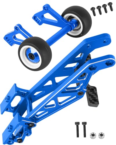 Aluminum Wing Mount & Wheelie Bar Set Upgrades Part for 1/8 Kraton 6S BLX(EXB),1/8 Notorious 6S BLX V6 Brushless RC Monster Truck,RC Wheelie Bar Wing Mount Set,Replace ARA320758,Navy Blue - color: Navy Blue - (Aluminum Upgrades Part)