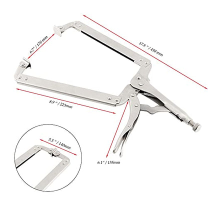 JOIKIT 3PCS 18 Inch C-Clamp Locking Pliers, Welding Pliers Set, Large Face C Clamp with Swivel Pads, Vise Grip C-Clamp for Woodworking Carpentry, Welding, Electrical Equipment - size: 18 Inch 3 PCS