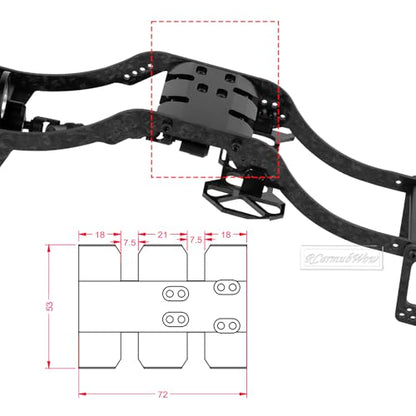 RC Front Mounted Transmission LCG Carbon Fiber Chassis Kit Upgrades Part for 1/10 RC Crawlers SCX10 SCX10 II Capra 1.9 UTB and Other DIY Builds,Carbon Fiber Chassis &Alloy Gearbox,Black - color: Black(1set)