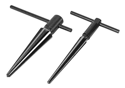 Performance Tool W2967 Tapered Reamer Set with T-Handle and Carbon Steel Contstruction to Align Holes or Remove Burrs from Pipe, Tubes, and More (2-Piece), Black - style: Tapered Reamer Set (2pc)