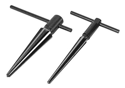 Performance Tool W2967 2-Piece T-Handle Tapered Reamer Set | Aligns holes and removes burrs from metal and wood. Heat treated carbon steel. 1/8 to 1/2 and 5/32 to 7/8 inch capacities - style: Tapered Reamer Set (2pc)