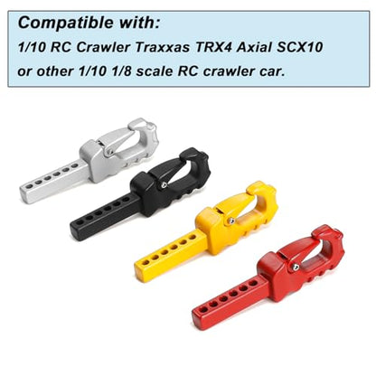 Metal RC Crawler Trailer Hook Tow Hitch for 1/10 RC Crawler Traxxas TRX4 Axial SCX10 Rear Bumper Parts (Silver) - color: Silver