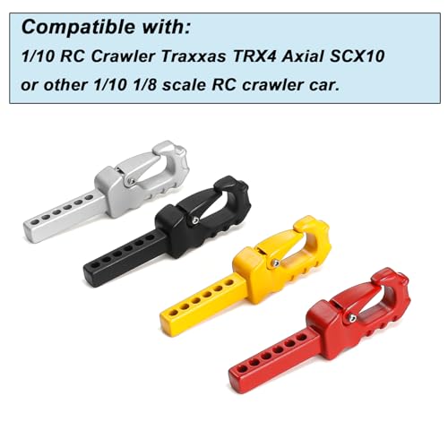Metal RC Crawler Trailer Hook Tow Hitch for 1/10 RC Crawler Traxxas TRX4 Axial SCX10 Rear Bumper Parts (Black) - color: Black