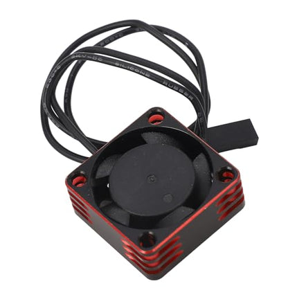 Uxsiya Brushless Motor ESC Cooling Fan, High Speed Dissipation 25x25mm Aluminium Alloy RC Electric Motor Cooling Fan Solid Construction Universal Fit for RC Car (Red)