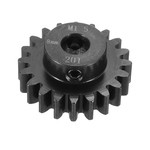 MECCANIXITY Steel M1.5 Gear Set 20T 8mm Shaft Motor Gears for RC Vehicles Truck Drift Car Part, Black - size: 20T