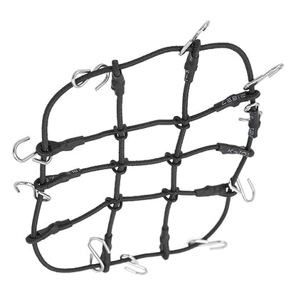1/18 RC Elastic Luggage Net with Decorative RC Crawler Car Luggage Net for 1/18 RC Cars, for scx24 1/24 Roof Rack, RC Accessories (Black)