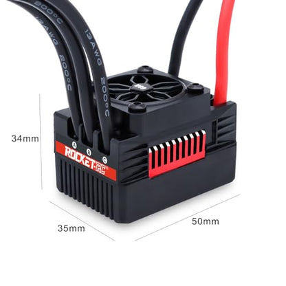 Surpass Hobby Rocket RC Waterproof Supersonic Brushless ESC 60A with Plug for 1/10 RC Car (60A) - style: 60A