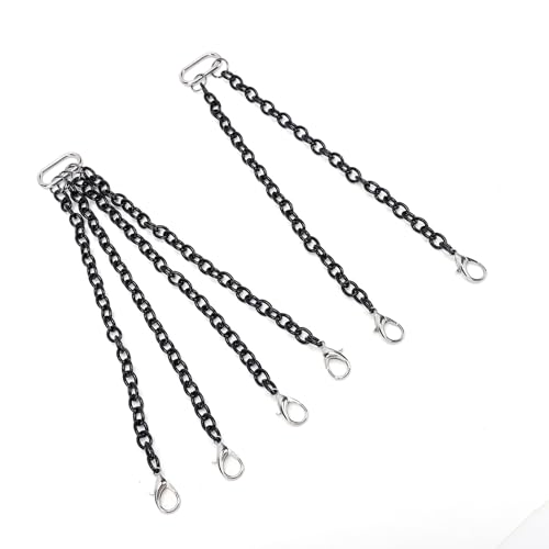 Asixxsix 2pcs Metal Trailer Chain with Tow Hook and Lobster Claw Hooks for RC Crane Model 1/50 DIY Decoration Accessories, for Crawler Climbing Car Upgrade Parts (12CM) - size: 12CM