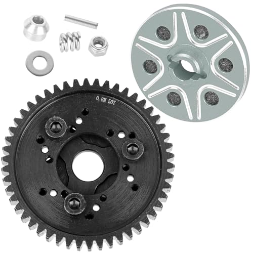 RC 50T Spur Gears 0.8Mod Upgrades Part for 1/10 Slash 2WD (VXL)/Rustler 2WD (VXL)/Stampede 2WD (VXL)/Bandit 2WD (VXL),RC Steel Metal Extra-Heavy Slip limiting Clutch,Titanium - color: Titanium - (50t)
