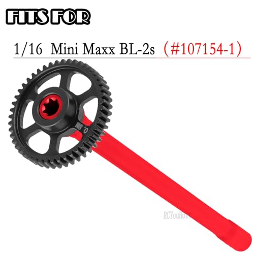 RC 45T Spur Gear Slipper Clutch/Center Slider Driveshaft Upgrades Part for 1/16 Mini Maxx 4WD RTR Brushless Monster Truck (#107154-1),#45 Steel Transmission Gears Spur Gear,Red - color: Red-(upgrades Part）