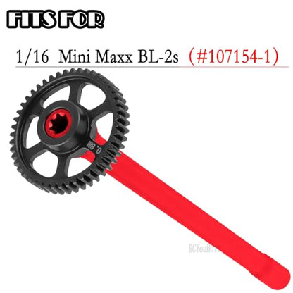 RC 45T Spur Gear Slipper Clutch/Center Slider Driveshaft Upgrades Part for 1/16 Mini Maxx 4WD RTR Brushless Monster Truck (#107154-1),#45 Steel Transmission Gears Spur Gear,Red - color: Red-(upgrades Part）