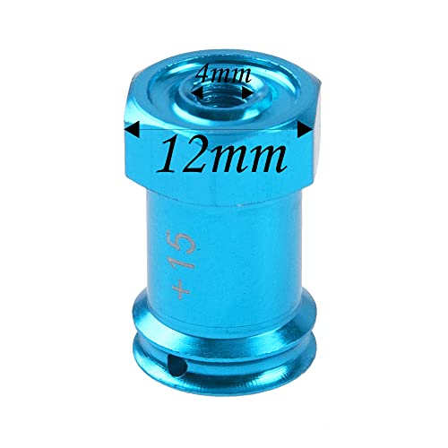Aluminum 12mm Wheel Hex Hub Adapters 15mm Extension Longer Combiner Compatible with 1/16 Traxxas Mini E-REVO/Mini Slash/Mini Rally/Mini Summit 1/16 RC Truck Car