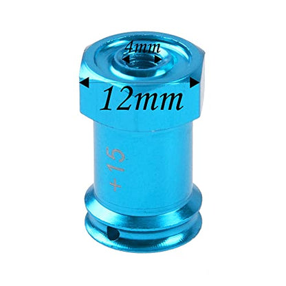 Aluminum 12mm Wheel Hex Hub Adapters 15mm Extension Longer Combiner Compatible with 1/16 Traxxas Mini E-REVO/Mini Slash/Mini Rally/Mini Summit 1/16 RC Truck Car
