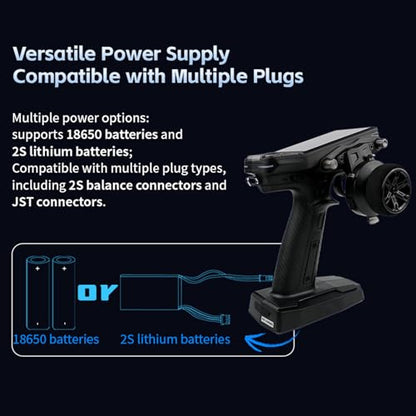 Flysky FS-G11P Transmitter, 2.4GHz 11CH FS-G11P Transmitter with FS-R11P Receiver Combo, IPS Display, Colorful Lighting Control, Ultra-Low Energy Consumption Suitable for ANT Models RC Toys
