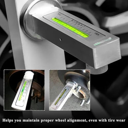 Adjustable Magnetic Gauge Tool, Auto Camber Castor Strut Wheel Alignment Instrument with Magnetic Base, Universal Caster Pillar Wheel Alignment Tool for Car Truck RV Tire Repair