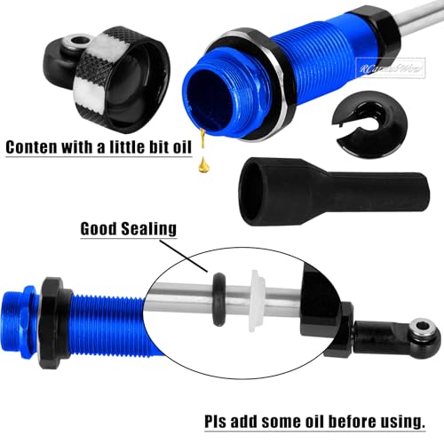 RC Shock Absorber Upgrades Part for 1/10 Jato 4X4 Brushless,Jato 4X4 VXL,Alloy Aluminium Shocks Front Rear,Replace #7462,Navy Blue - color: Navy Blue(4pcs)