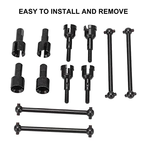 Zerodis RC Drive Shaft Dogbones Aluminum Alloy Diff Cup Joint Axle Set 4Pcs Front Rear Drive Shaft Set for 1 18 Scale RC Car DIY Users for A949 A959 A969 A979 K929 (Black) - color: Black