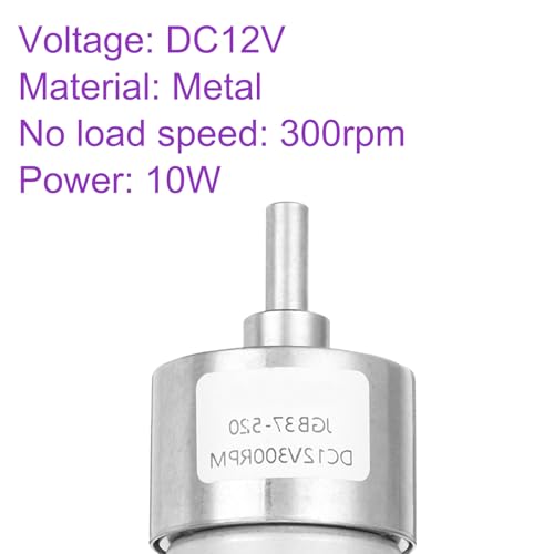 DMiotech Micro DC 12V 300RPM Geared Motor with Bracket Gear Reduction Motors 37mm Diameter Gearbox Micro Speed Reduction for RC Car, Robot Model, DIY Toys - style: 300RPM