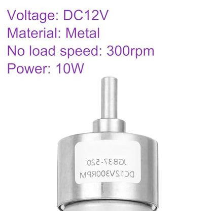 DMiotech Micro DC 12V 300RPM Geared Motor with Bracket Gear Reduction Motors 37mm Diameter Gearbox Micro Speed Reduction for RC Car, Robot Model, DIY Toys - style: 300RPM