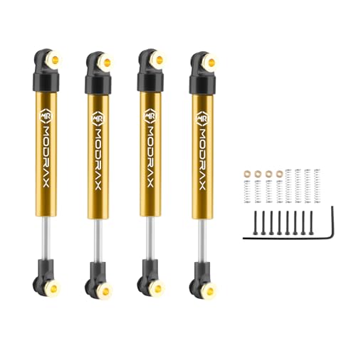 50mm Shock Adjustable Inner Spring for SCX24 AX24, Black Gold | Ultra-thin CNC Aluminum Micro Dampers, 4 Negative Pressure Modes, Wide-angle Ball Head - color: Black Gold