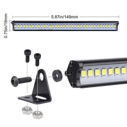 Super Bright RC LED Light bar Roof LED Lamp Kit 36 LED Light Bar for 1/10 Traxxas TRX4 SCX10 90027 SCX10 II 90046 RC4WD D90 RC Crawler Car (Type 1) - style: Type 1