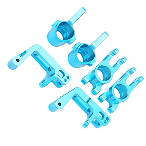 RC Steering Cup Kit High Performance Aluminum Alloy Steering Knuckle Hub Carrier for HSP Unlimited 94762 1/8 RC Car Blue 4PCS Set