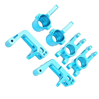 RC Steering Cup Kit High Performance Aluminum Alloy Steering Knuckle Hub Carrier for HSP Unlimited 94762 1/8 RC Car Blue 4PCS Set