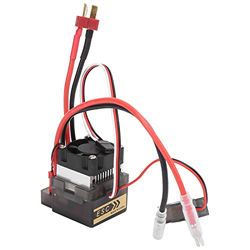 Dioche [320A TwoWay Brushed ESC with Brake and Cooling Fan - High Voltage Version for RC Cars and Boats - Durable Plastic & Aluminum Components Automatic Centering Control