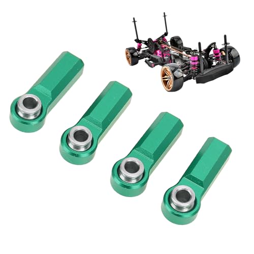 HUIOP 7.0mm RC Link Rod End, High Strength Alloy Ball Joint Head for 1/10 Model Car, CW Design with Set of Four, Seamless fit with Most Model car Parts, M4 Thread, Easy Replacement (Green)