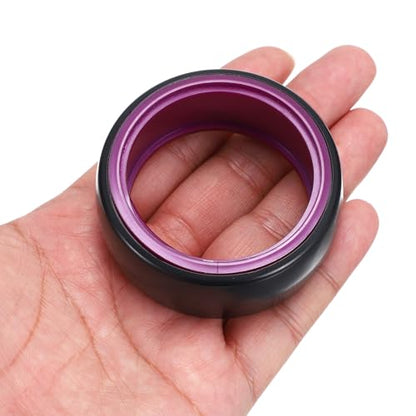MECCANIXITY 2Pcs 1/10 RC On-Road Car Tyres, RC Drift Tires Hard Plastic Tyre Replacement for Remote Controlled Drifting Vehicles, Black Purple - color: Black Purple